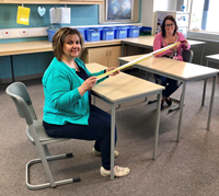 Schools across Inverclyde are preparing for the return of pupils in August, including at Port Glasgow High School where teachers Fiona Craig, depute head, and Jane Byrne, principal of guidance, are ensuring social-distancing of two metres can be met in classrooms.